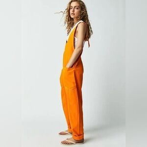 We The Free Vibrant Orange Jumpsuit SZ M NWT